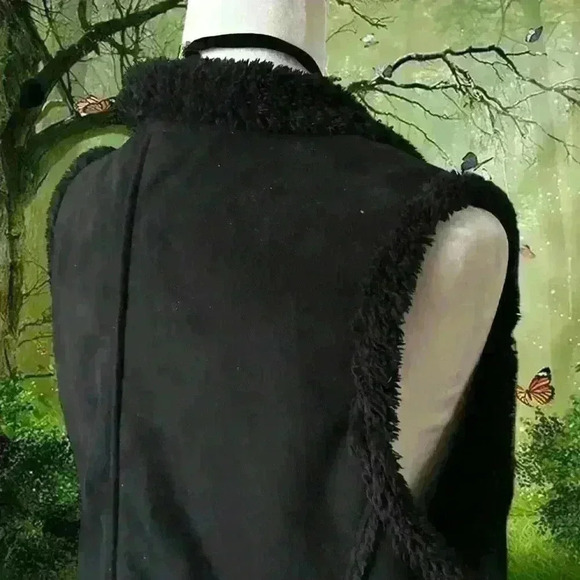 Y2k Brand New With Tags Lucy & Laurel Teddy Black Vest Size L - Picture 5 of 7